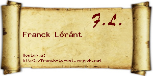 Franck Lóránt névjegykártya