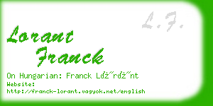 lorant franck business card